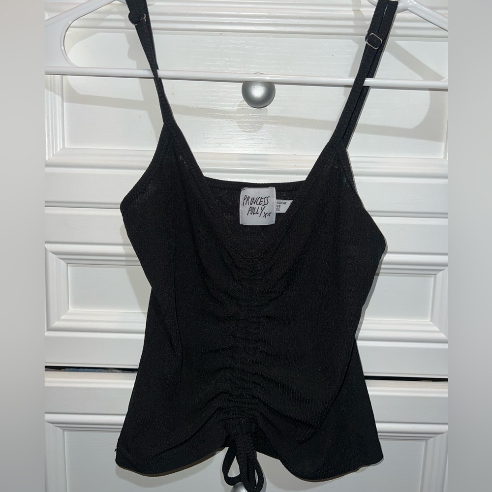 mesh tie crop top